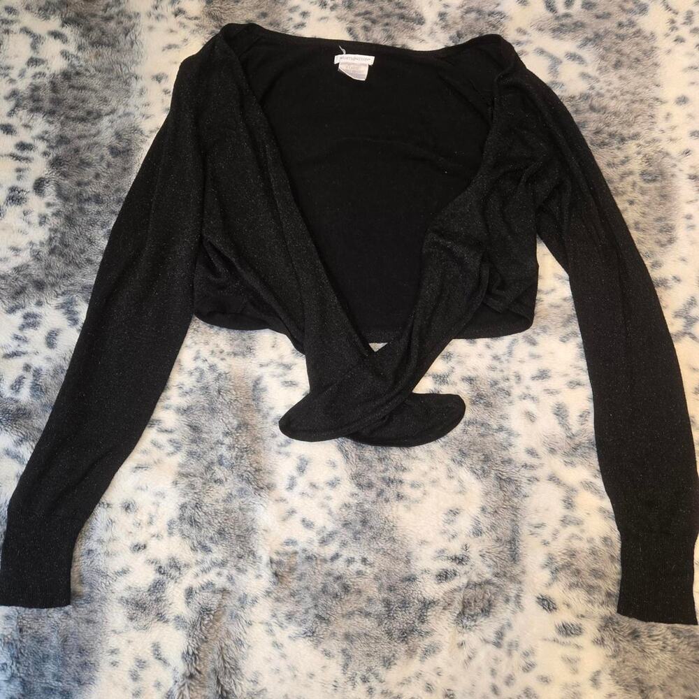 Black sparkle long sleeve tie